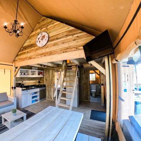 TENTE TOILE ET BOIS 5 personnes - Rose des dunes