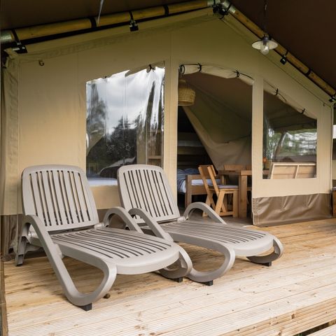 Tente en toile et en bois 5 personnes - le Reeënsprong (3+2)
