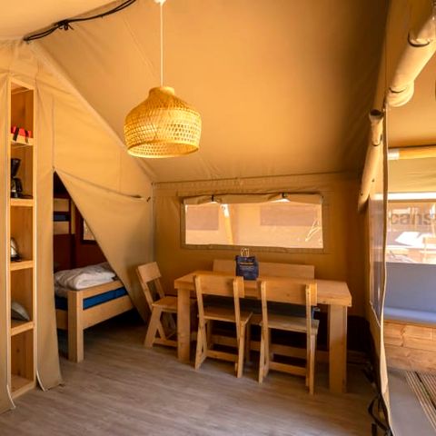 Tente en toile et en bois 5 personnes - la Rose des vents