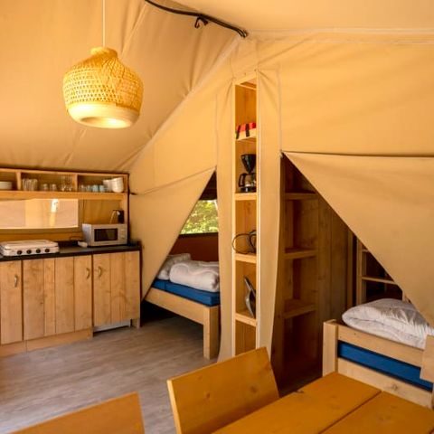 Tente en toile et en bois 5 personnes - la Rose des vents