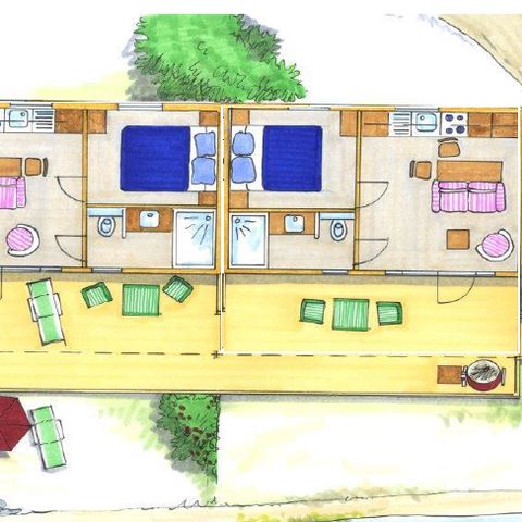 BUNGALOW 2 personnes - maison mobile/chalet Trout