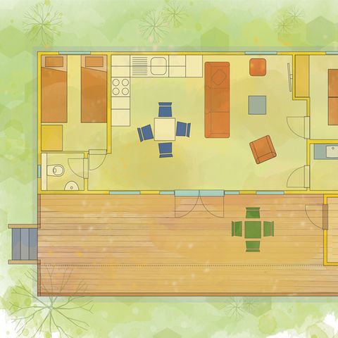 BUNGALOW 4 personnes - maison mobile/chalet Salmon