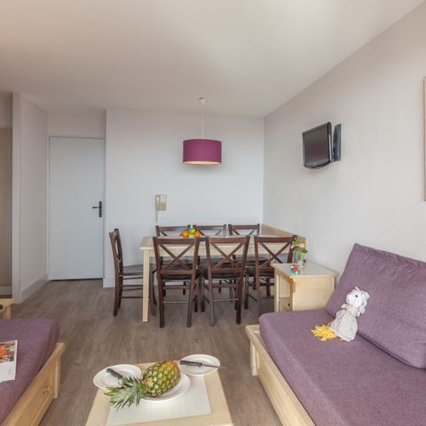 Appartement 6 personnes - 1 chambre + 1 coin nuit - Terrasse ou balcon - Vue sur le jardin