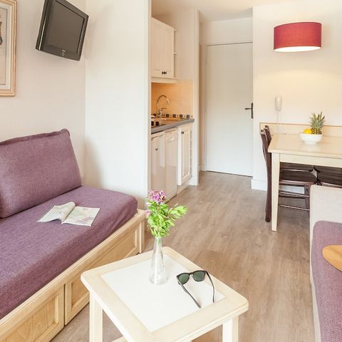 Studio 4 personnes - 1 coin nuit – Terrasse ou balcon – Vue jardin