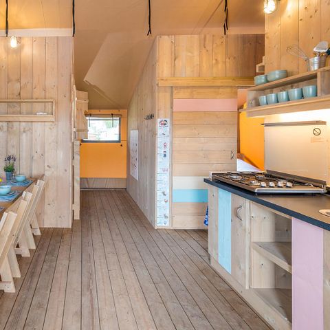 Tente en toile et en bois 6 personnes - Tente d'aventure
