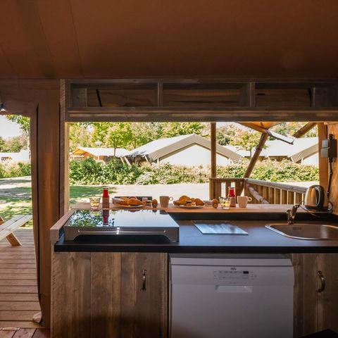 TENTE TOILE ET BOIS 5 personnes - Safari lodge Deluxe