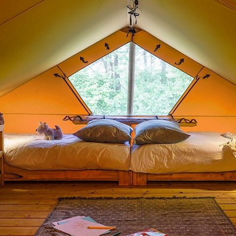 TENTE TOILE ET BOIS 6 personnes - Famille Spotty Lodge