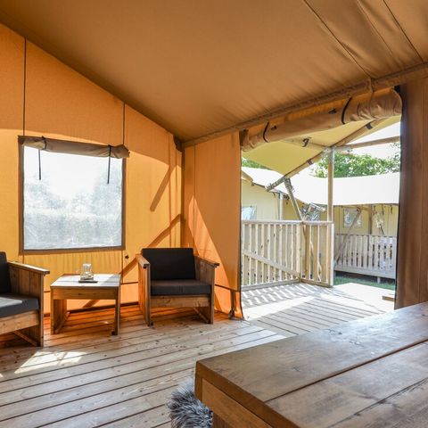 Tente en toile et en bois 6 personnes - Tente safari