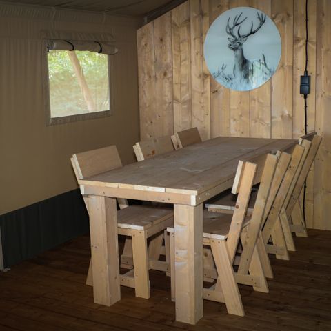 Tente en toile et en bois 6 personnes - Safari lodge 6 pers