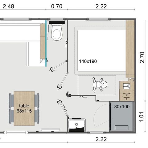 BUNGALOW 4 personnes - Supérieur 2 chambres