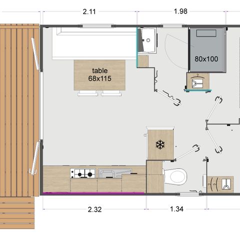 BUNGALOW 4 personnes - Confort 2 chambres