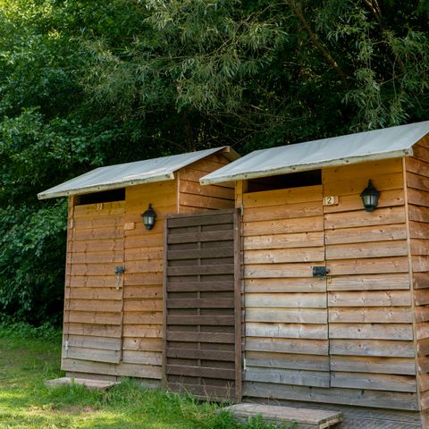 TENTE TOILE ET BOIS 6 personnes -  avec sanitaires privés