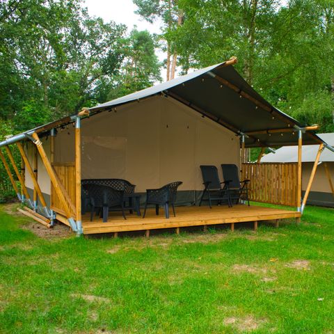 Tente en toile et en bois 6 personnes - y compris les toilettes