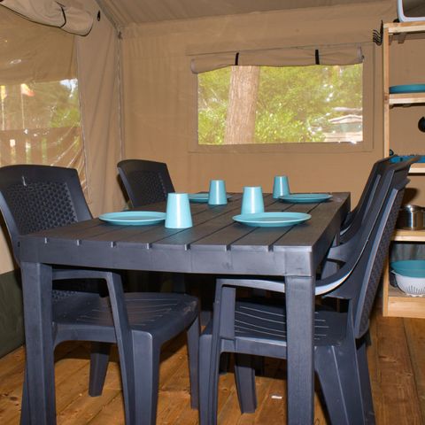 Tente en toile et en bois 6 personnes - y compris les toilettes