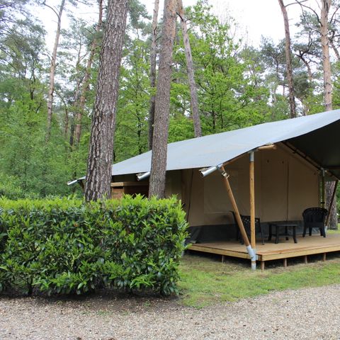 TENTE TOILE ET BOIS 4 personnes - y compris les installations sanitaires