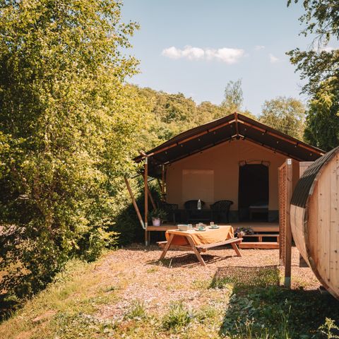 Tente en toile et en bois 6 personnes - Sauna