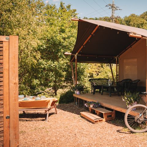 TENTE TOILE ET BOIS 6 personnes - Sauna