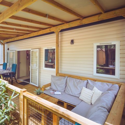 BUNGALOW 7 personnes - Salon Premium avec 3 chambres - cuisine extérieure