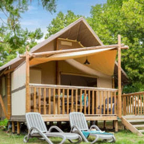 TENTE TOILE ET BOIS 5 personnes - Lodge Jungle 5p 2ch ***