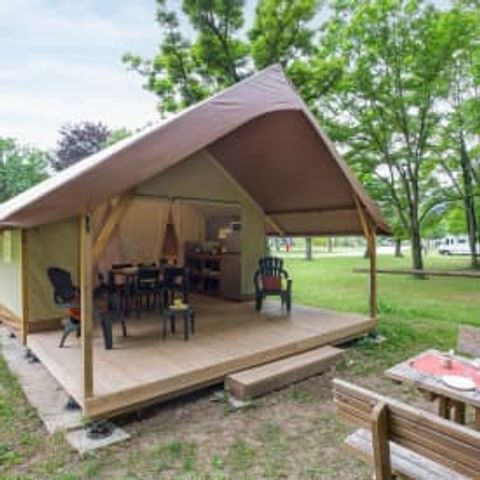 Tente en toile et en bois 5 personnes - Tente Wood 5p 2ch **