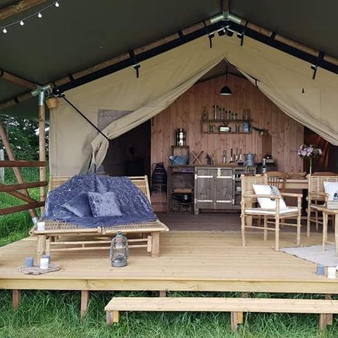 Tente en toile et en bois 5 personnes