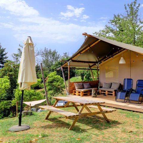Tente en toile et en bois 5 personnes