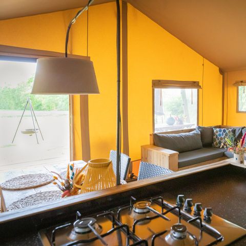 Tente en toile et en bois 5 personnes - Luxe