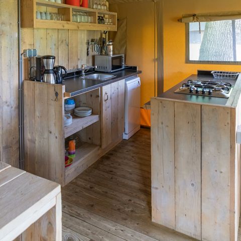 TENTE TOILE ET BOIS 5 personnes - Luxe