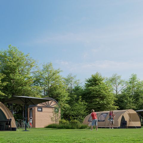 TENTE 6 personnes - Tente tunnel De Waard avec sanitaires privés