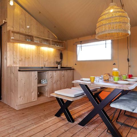 Tente en toile et en bois 6 personnes - Joueur de flûte