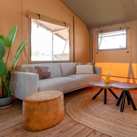 Tente en toile et en bois 6 personnes - Joueur de flûte