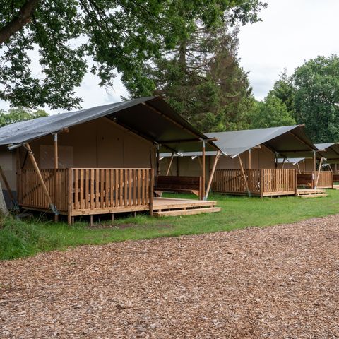 Tente en toile et en bois 4 personnes - y compris les installations sanitaires