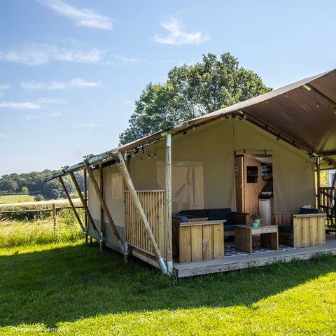 Tente en toile et en bois 4 personnes - Y compris les toilettes