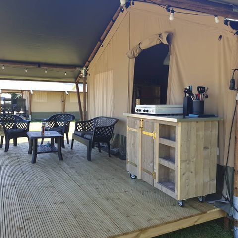 Tente en toile et en bois 6 personnes - Tente safari