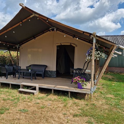 Tente en toile et en bois 6 personnes - Tente safari