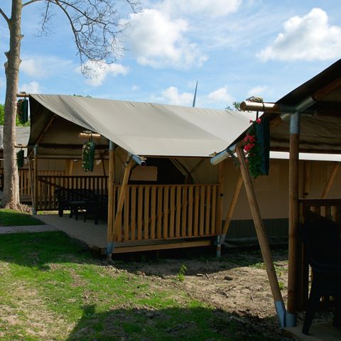 Tente en toile et en bois 6 personnes - y compris les toilettes