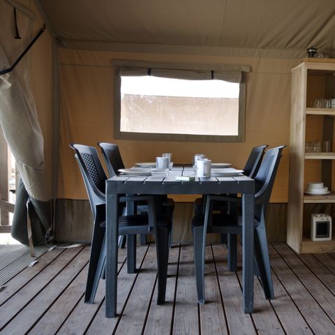 Tente en toile et en bois 6 personnes - y compris les toilettes