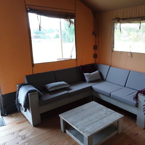 TENTE TOILE ET BOIS 6 personnes - XL avec toilettes