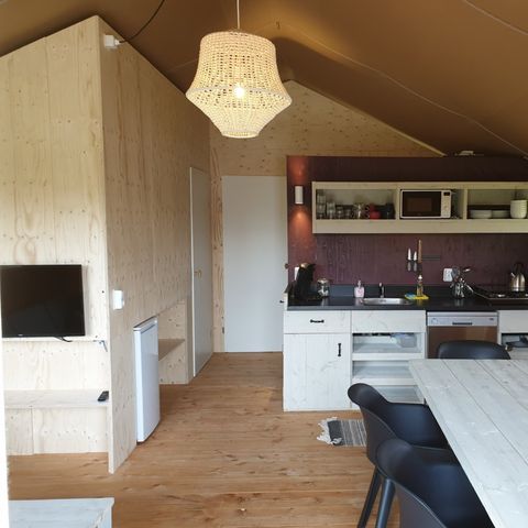 TENTE TOILE ET BOIS 6 personnes - XL avec toilettes