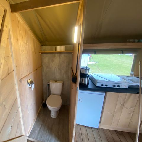 Tente en toile et en bois 4 personnes - y compris les toilettes