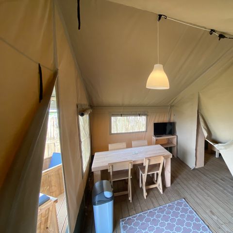 Tente en toile et en bois 4 personnes - y compris les toilettes