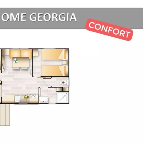 BUNGALOW 4 personnes - Georgia Confort 3 Pièces 4 Personnes Climatisé + TV