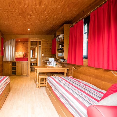 LODGE 5 personnes - Roulotte ( Séjour Premium ) climatisée/ tout inclus version luxe avec Spa privatif / 2 pers inclus