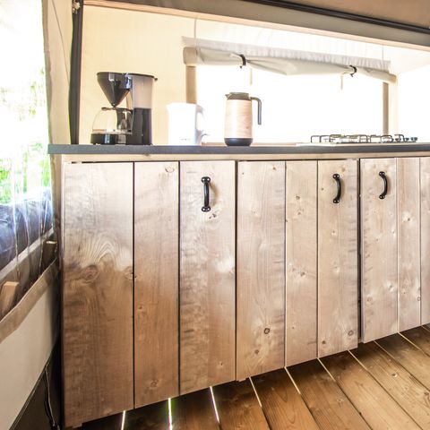 Tente en toile et en bois 5 personnes - Tente safari de base