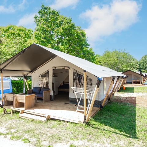 Tente en toile et en bois 5 personnes - Tente safari de base