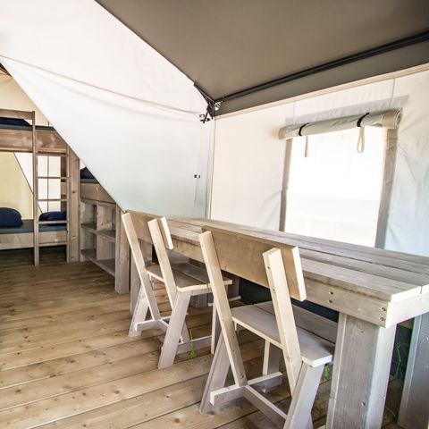 Tente en toile et en bois 5 personnes - Tente safari de base