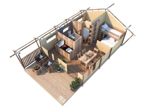 Tente en toile et en bois 5 personnes - Comète 27