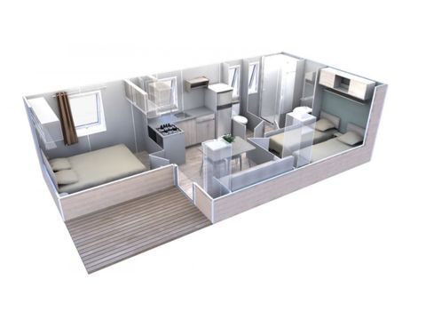 Mobilhome 4 personnes - Esterel - VIP Confort - EVO - 29m²- Vue Mer et Jacuzzi