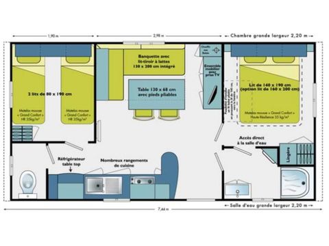 Mobilhome 4 personnes - Théoule - Super Mercure - Confort - 2 chambres - 28m²