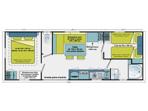 Mobilhome 4 personnes - Mougins - Altair - 2 chambres - 25m² Vue Mer